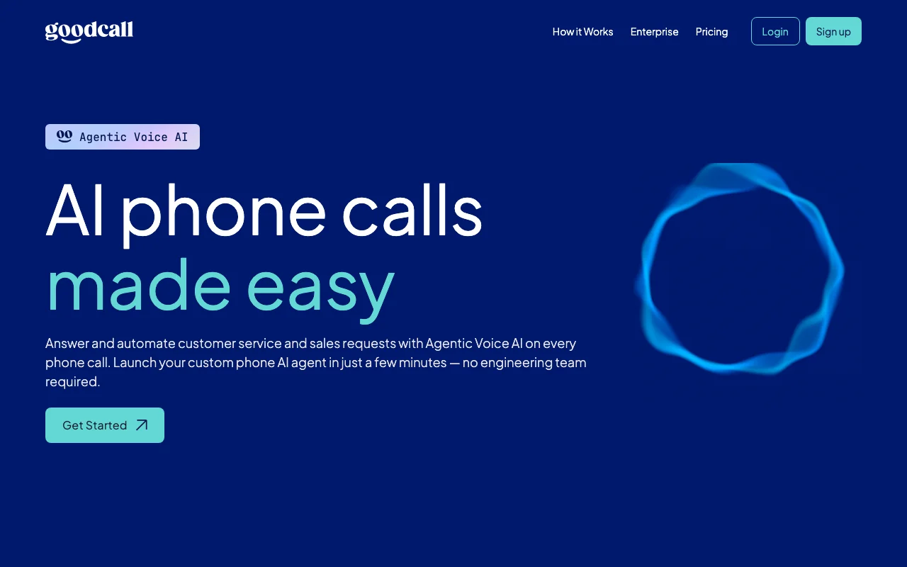 Goodcall interface — screenshot of Goodcall dashboard