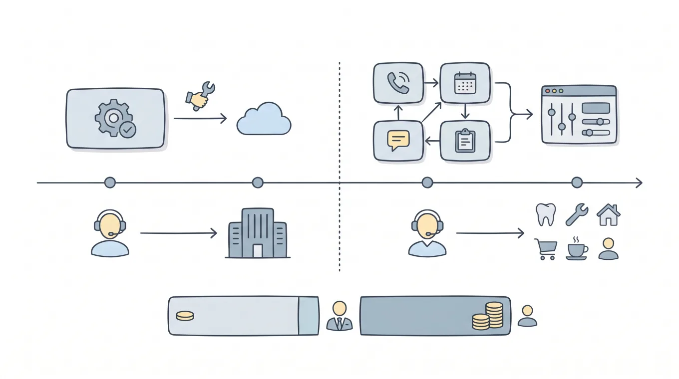Dialzara review — AI receptionist workflow illustration